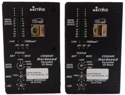 MKS Instruments AS01294-04 Hardened DeviceNet I/O Block CDN294R Lot of 2