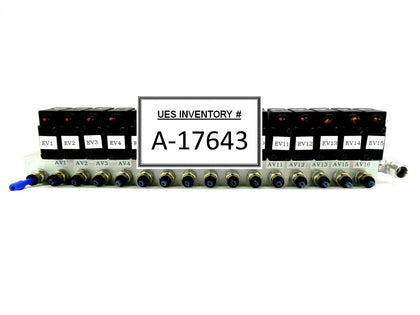 Koganei YM216A-21W 16-Port Pneumatic Manifold A030E1-L Working Surplus