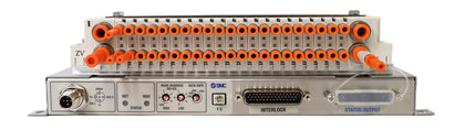SMC IN587-21 21-Port Pneumatic Manifold SJ2A60T-5NFZ-N1-X21 AMAT New Surplus