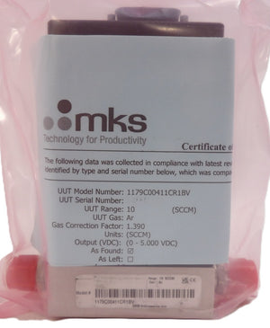 MKS Instruments 1179C00411CR1BV Mass Flow Controller MFC 10 SCCM Ar New