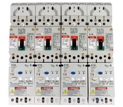 Eaton EGE3050FFG E125E 3-Pole Industrial Circuit Breaker Lot of 4 Working Spare
