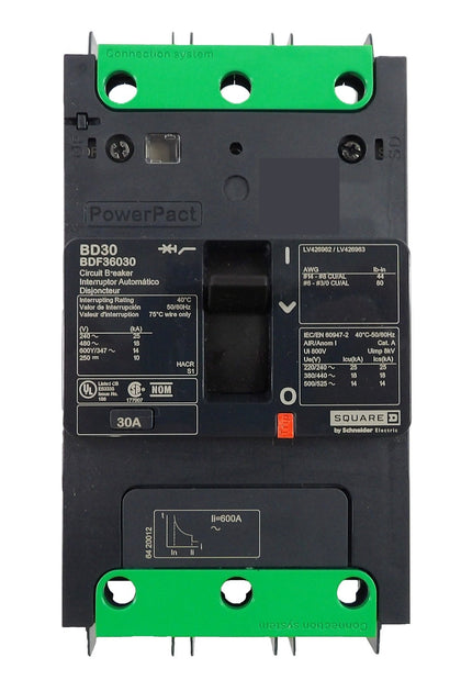 Square D BDF36030 Circuit Breaker PowerPact BD30 AMAT 0680-04290 New Surplus