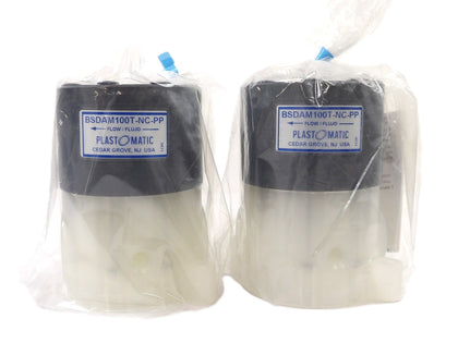 Plast-o-matic BSDAM100T-NC-PP Shut-off Valve AMAT 3870-02306 Lot of 2 New