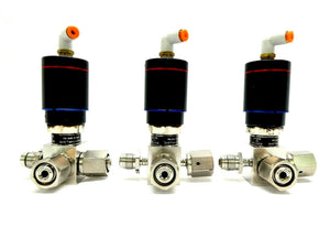 Qualiflow 2x10-9atm.cm3/Sec 3-Way Pneumatic Valve Lot of 3 Working Surplus