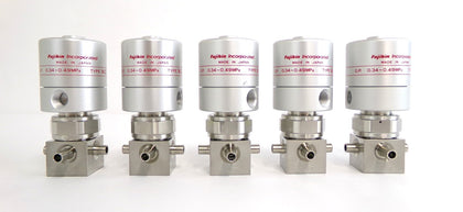 Fujikin 555025 316L-P Diaphragm Valve Type N.C. Lot of 5 Working