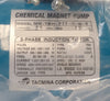 Tacmina MG-16H-PTF-U-60-S Chemical Magnet Pump Ebara C-4008-179-0001 Refurbished