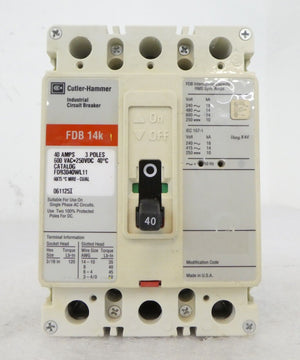 Cutler-Hammer FD3015L FDB3040WL11 3-Pole Circuit Breaker FDB 14k Lot of 4
