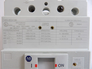 AB Allen-Bradley 140G-I3C3-C80 3-Pole Industrial Circuit Breaker Working