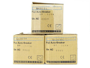 Fuji Electric SA203BA Circuit Breaker Reseller Lot of 3 Mattson 525-09859-00 New