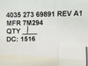 FEI Company 4035 273 69891 ASSM Extractor Cable 4.572M New Surplus