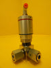 Qualiflow F HF Series 2-Way Pneumatic Angle Valve 2x10-9atm.cm3/Sec Used Working