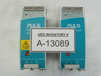 PULS SL2.100 DIN Rail 24.5 VDC Power Supply SL 2.5 Reseller Lot of 2 Used