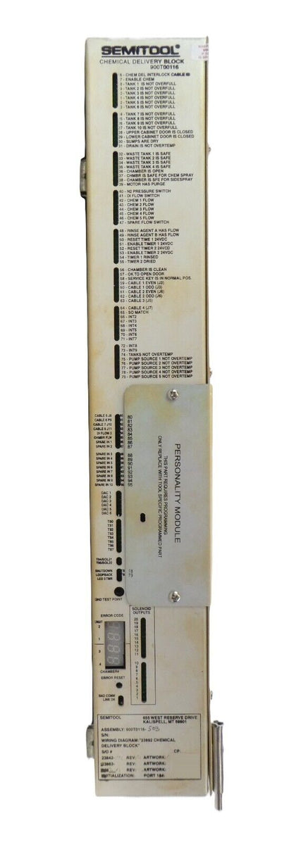 Semitool 900T0116-503 Millennium Chemical Delivery Block Module 23892 Working