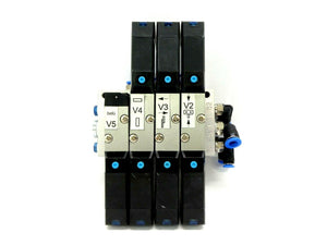 Festo 34336 7-Port Pneumatic Manifold PRMY-5-1/8-4 34305 MYH-5/3G-2,3-L-LED