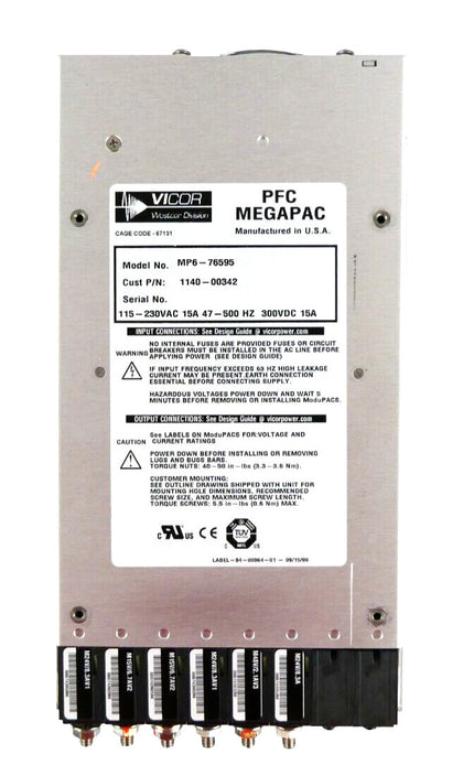 Vicor MP6-76595 Power Supply MegaPAC AMAT Applied Materials 1140-00342 Working