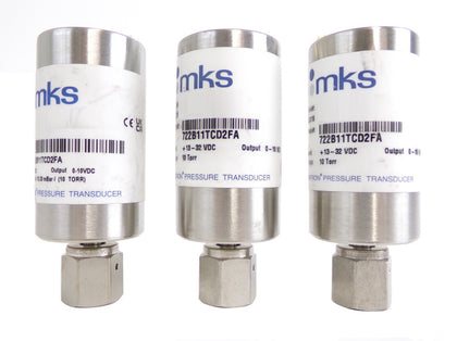 MKS Instruments 722B11TCD2FA Baratron Pressure Transducer 722B Lot of 3 Surplus