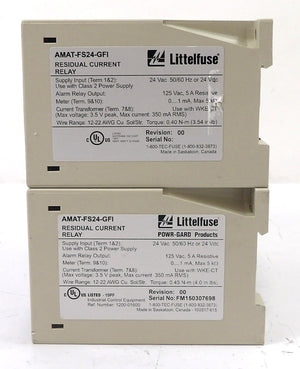 Littlefuse AMAT-FS24-GFI Residual Current Relay Reseller Lot of 6 Working