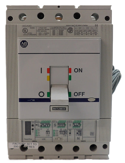 AB Allen-Bradley 140G-K3X3 3-Pole Industrial Circuit Breaker Working Surplus