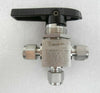 Swagelok SS-44XS6-PT-UC-1466 3-Way Ball Valve Reseller Lot of 2 New Surplus