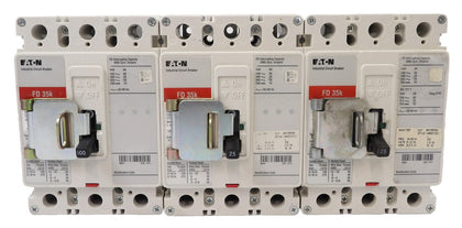 Eaton FD 35k Circuit Breaker FD3025L FD3100L Reseller Lot of 3 Working Surplus