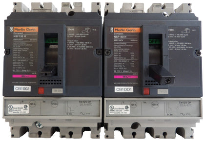 Merlin Gerin NSF150 H 3-Pole Circuit Breaker Compact Lot of 2 Working