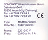 SONOSYS MSM 0072090E Ultrasonic Switching Systems Megasonic Atomzer Working