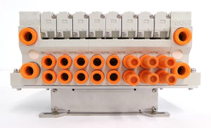 SMC VV5Q21-08-X914 8-Port Pneumatic Manifold w/ EX160-SDN2 AMAT Working Surplus