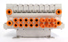 SMC VV5Q21-08-X914 8-Port Pneumatic Manifold w/ EX160-SDN2 AMAT Working Surplus