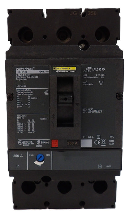 Square D JGL36250 Circuit Breaker PowerPact JG 250 New Surplus