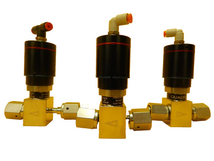 Qualiflow 2x10-9atm.cm3/Sec 2-Way Pneumatic Valve Reseller Lot of 3 Used Working