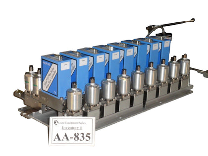 Millipore Tylan FC-2979MEP5 8 Station MFC Mass Flow Controller Assembly Working