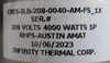 Infinity Thermal CRES-ILB-208-0040-AM-FS_1X CRES IL Inline Heater New Surplus