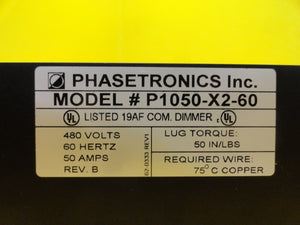 Phasetronics P1050-X2-60 Power Control System Used Working
