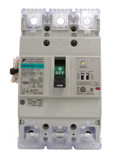 Fuji Eletric EW250JAG 3-Pole Industrial Circuit Breaker Working Surplus