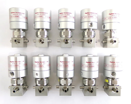Fujikin 555025 316L-P Diaphragm Valve Type N.C. Lot of 10 Working