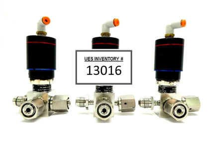 Qualiflow 2x10-9atm.cm3/Sec 3-Way Pneumatic Valve Lot of 3 Working Surplus