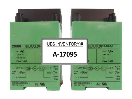 Phoenix Contact 2943398 DIN Power Supply CM 62-PS-120AC/24DC/1 Lot of 2 Working