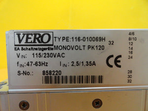 Vero 116-010069H Power Supply PCB Card MONOVOLT PK120 5V/20A Used Working