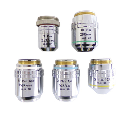 Nikon Objective Set of 5 2.5X/0.075 10X/0.30 20X/0.46 50X/0.90 150X/0.90 Working