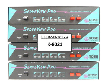 Rose Electronics SEM-2UB 4-Port KVM Switch ServeView Pro Lot of 4 Working Spare