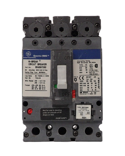 GE General Electric SEHA36AT0060 Hi-Break Circuit Breaker Spectra RMS Working