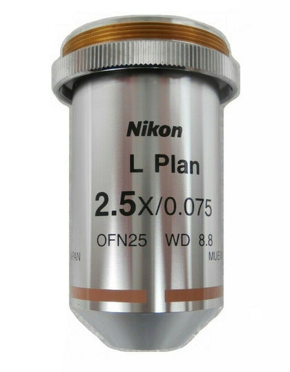 Nikon Precision MUE00031 Microscope Objective L Plan 2.5x/0.075 ∞/0 EPI Working