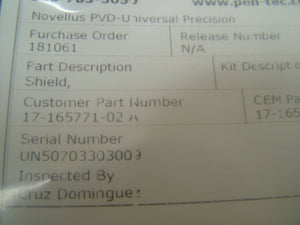 Novellus Systems 17-165771-02 PVD Shield Assembly New Surplus
