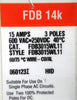 Cutler-Hammer FDB3015WL11 3-Pole Circuit Breaker FDB 14K Lot of 2 Used Working