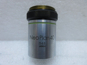 Olympus NeoPlan40 Microscope Objective 0.63 Used Working