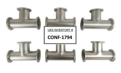 MKS Instruments NW40 4.5" Three Way Vacuum Tee Reseller Lot of 6 HPS Edwards New