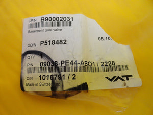 VAT 09038-PE44-AB01 Pneumatic Gate Valve BGV LOTO Edwards B90002031 Opened New