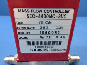 Horiba Stec SEC-4400MC-SUC Mass Flow Controller SiH2Cl2 200CCM Used Working