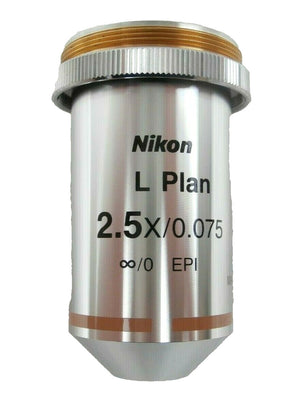 Nikon Precision MUE00031 Microscope Objective L Plan 2.5x/0.075 ∞/0 EPI Working