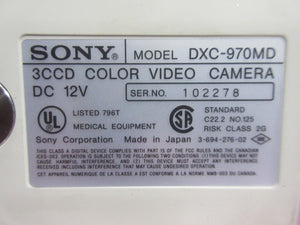 Sony DXC-970MD 3CCD Color Video Camera & Nikon 38SFB-0.45xT TV Lens Used Working